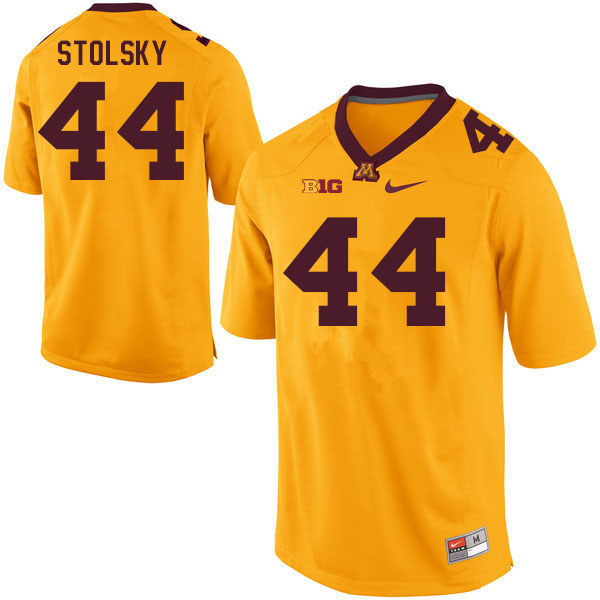 Men #44 Tyler Stolsky Minnesota Golden Gophers College Football Jerseys Sale-Gold
